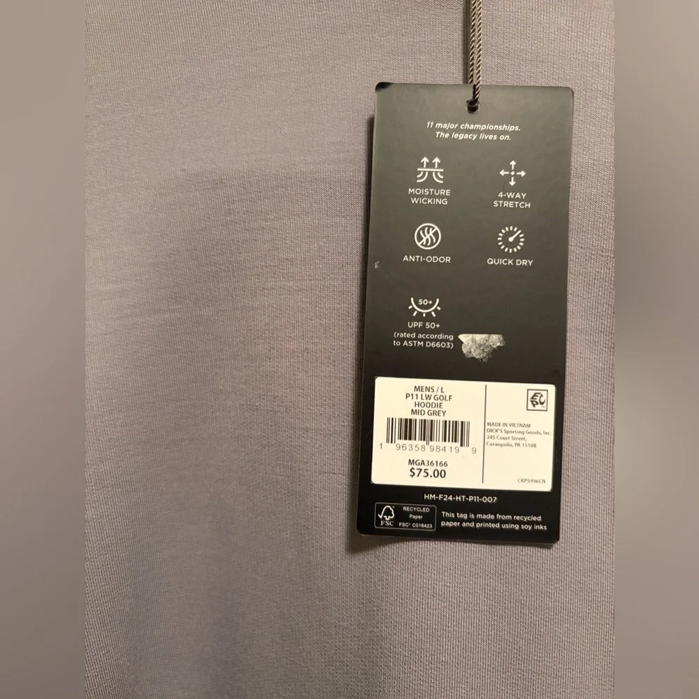 Walter Hagen P11 LW Golf Hoodie Mid Grey. Size large. New with tags - Picture 7 of 7